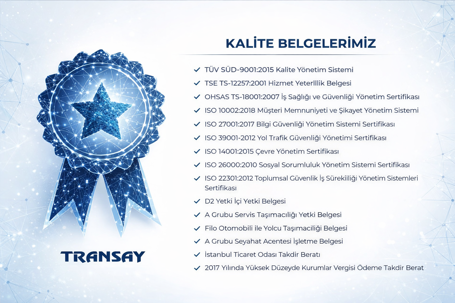 Kalite Sertifikaları 1999